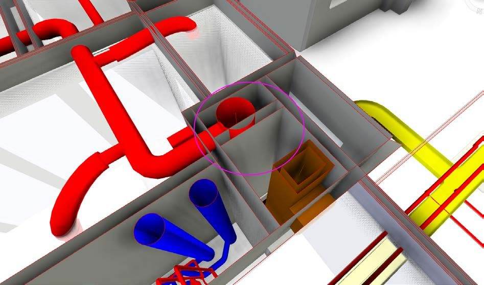 Bureaux NEXT, synthèse BIM : cheminement des réseaux