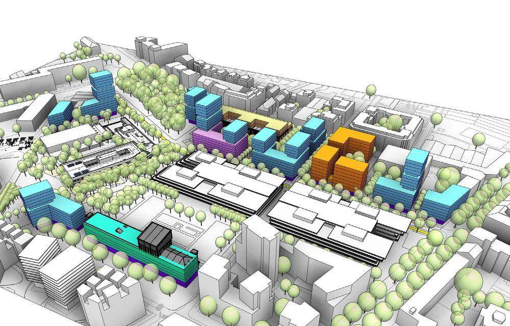 Étude de faisabilité urbaine, ZAC Girondins Nexans, Lyon, vue 3D