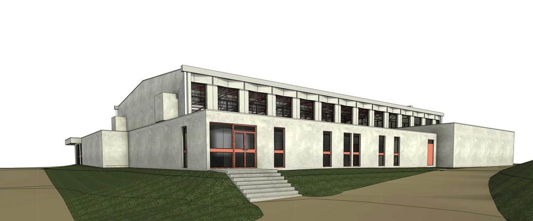 Gymnase de Limas, maquette BIM de l'extérieur