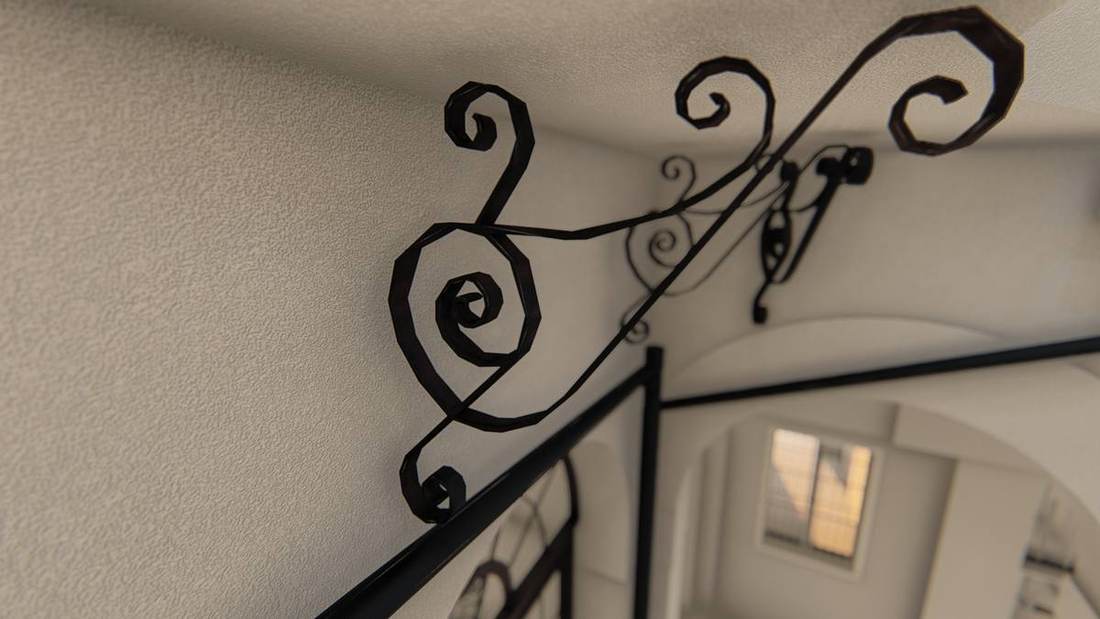 Hôtel La Cour des Loges, Lyon, détail de ferronnerie