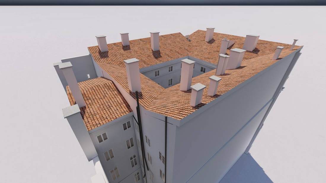 Hôtel La Cour des Loges, Lyon, vue aérienne de la maquette