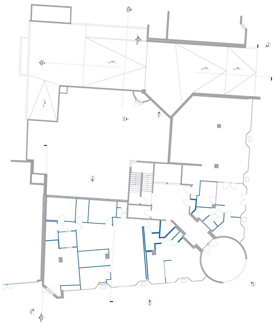 Immeuble de bureaux avenue Debourg, Lyon, plan du rez-de-chaussée