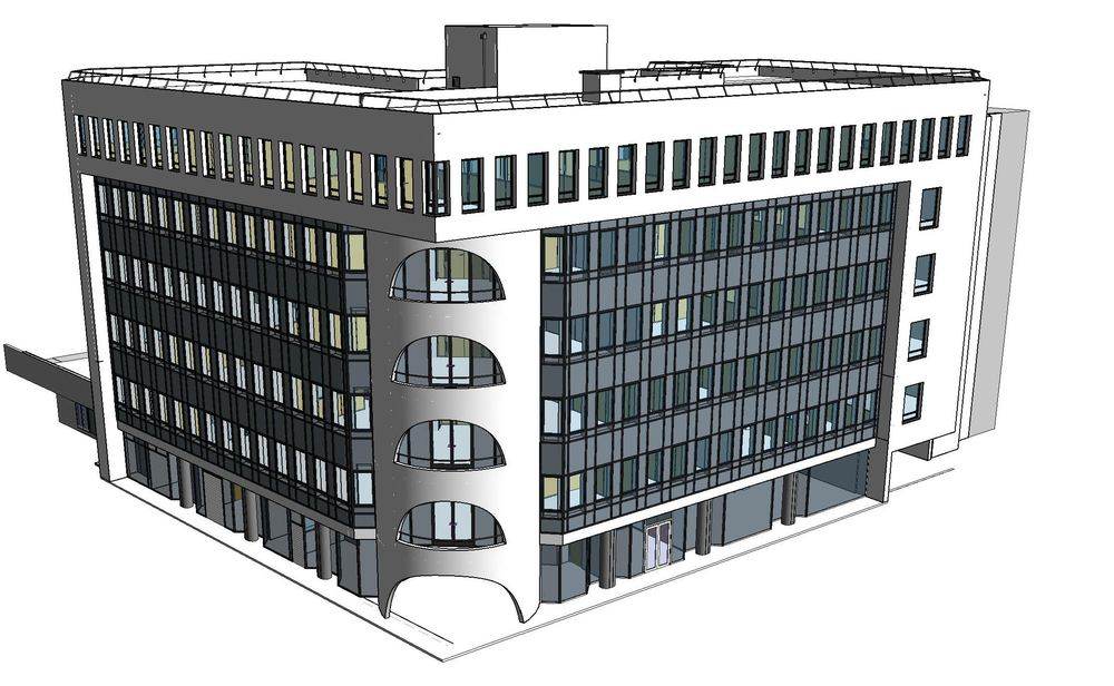 Immeuble de bureaux avenue Debourg, Lyon, rendu BIM