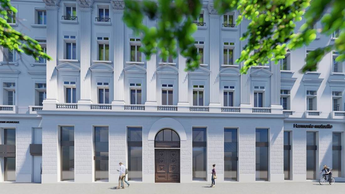 Immeuble Harmonie Mutuelle, rendu BIM de la façade