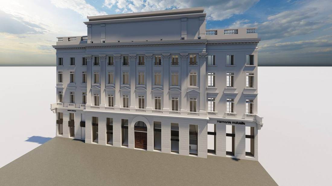 Immeuble Harmonie Mutuelle, vue d'ensemble de la maquette
