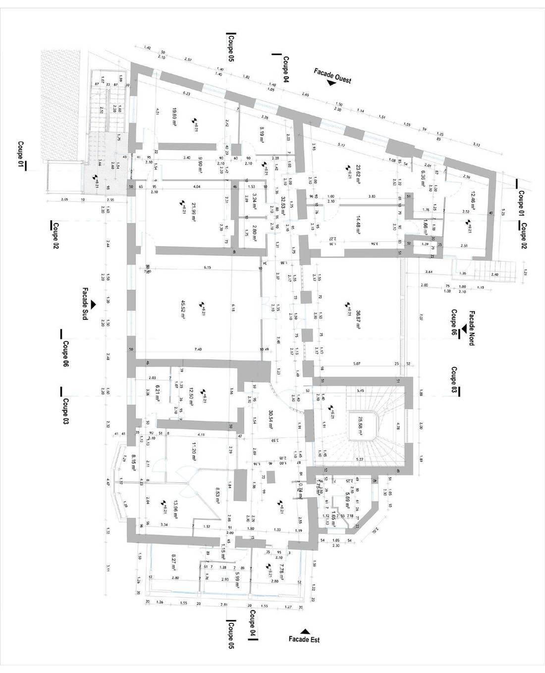 Institut médico-éducatif, plan du R+2