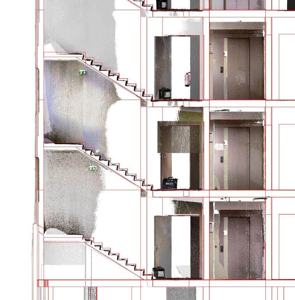 Réhabilitation de bureaux, avenue Jean Jaurès, coupe de vérification