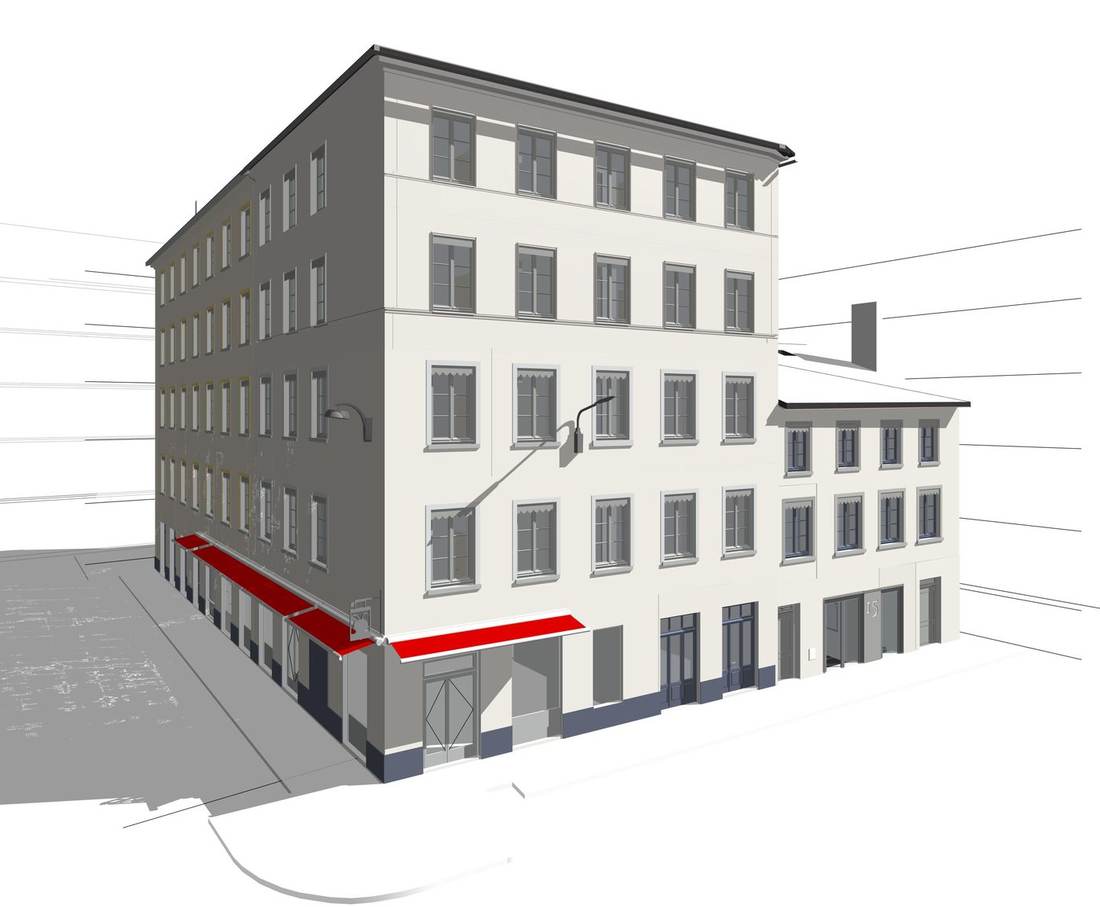Réhabilitation rue Pasteur, Lyon, maquette BIM du projet