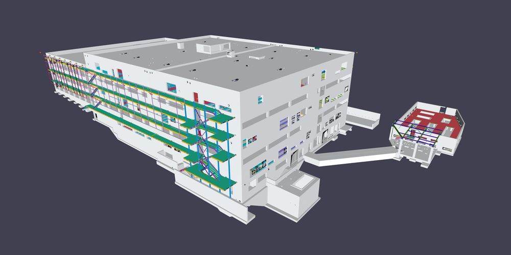 Usine pharmaceutique Sanofi Pasteur, Marcy-l'Étoile, maquette BIM
